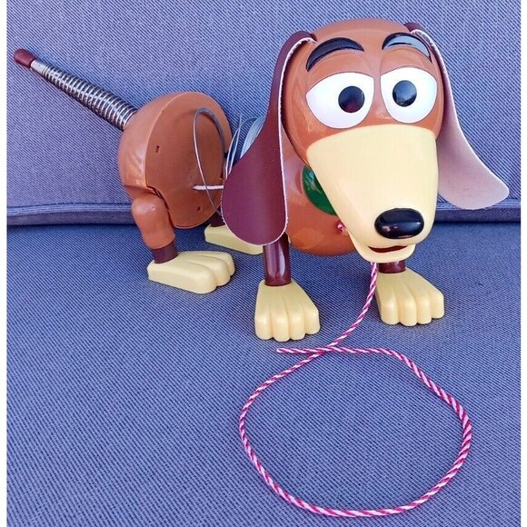 Vintage 90s Disney Pixar Toy Story Slinky Dog Pull String Toy Figure Feet Wheels - Picture 3 of 6